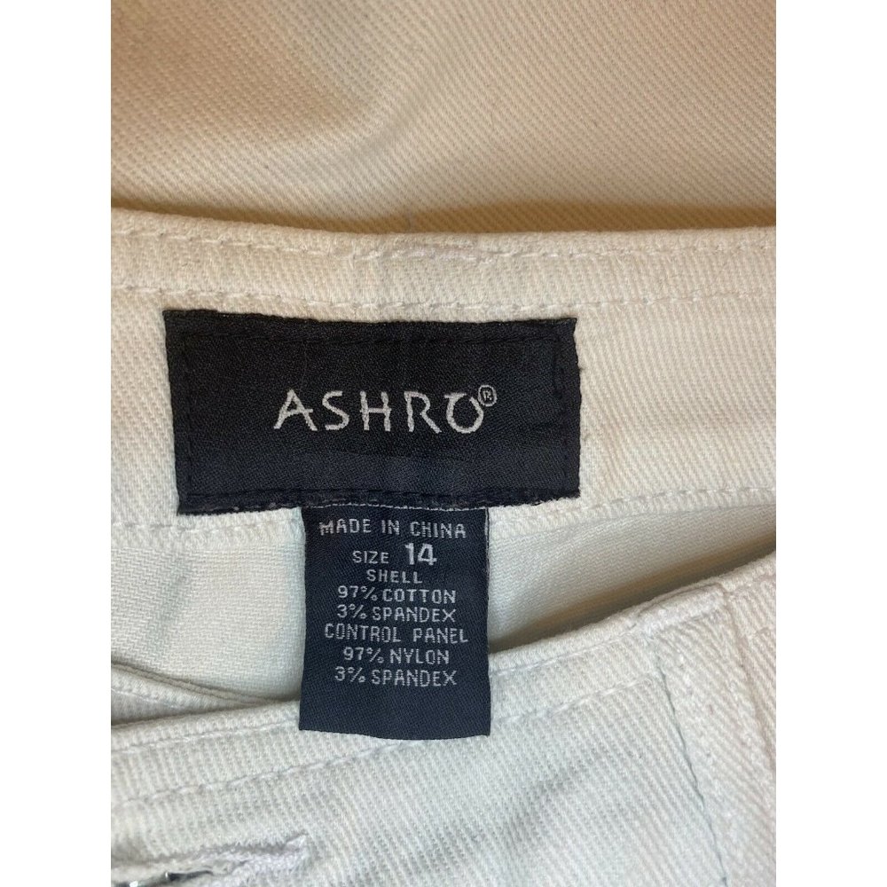 Ashro White Jeans w/ Silver Studs On Pockets Sz 14 - Picture 8 of 10